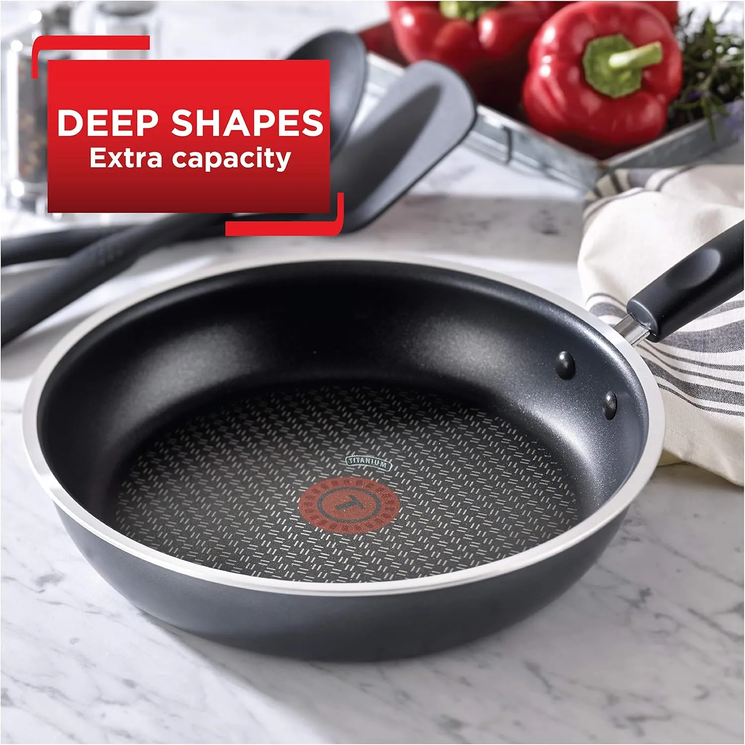T-fal Signature Nonstick Fry Pan 12 Inch Oven Safe 350F Cookware, Pots and Pans, Dishwasher Safe Black
