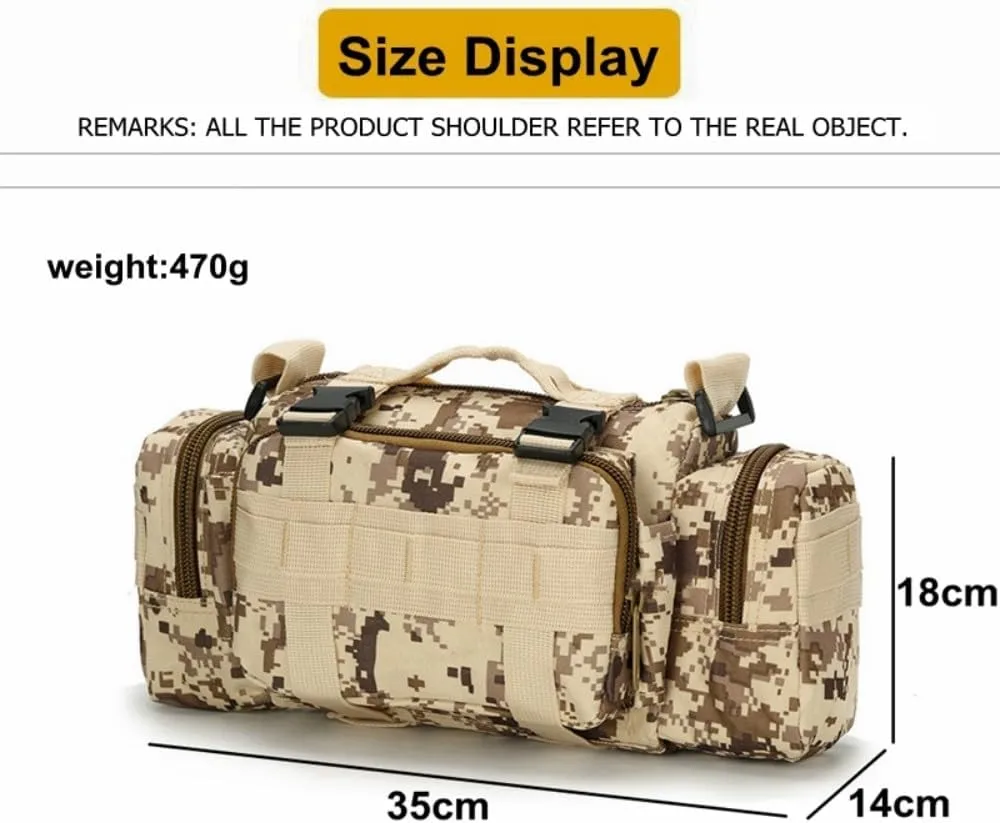 Tactical Fanny Pack Military Assault Waist Bag Hip Belt MOLLE Sling Army Shoulder Bag Camera Handlebar Range Bags (Black)