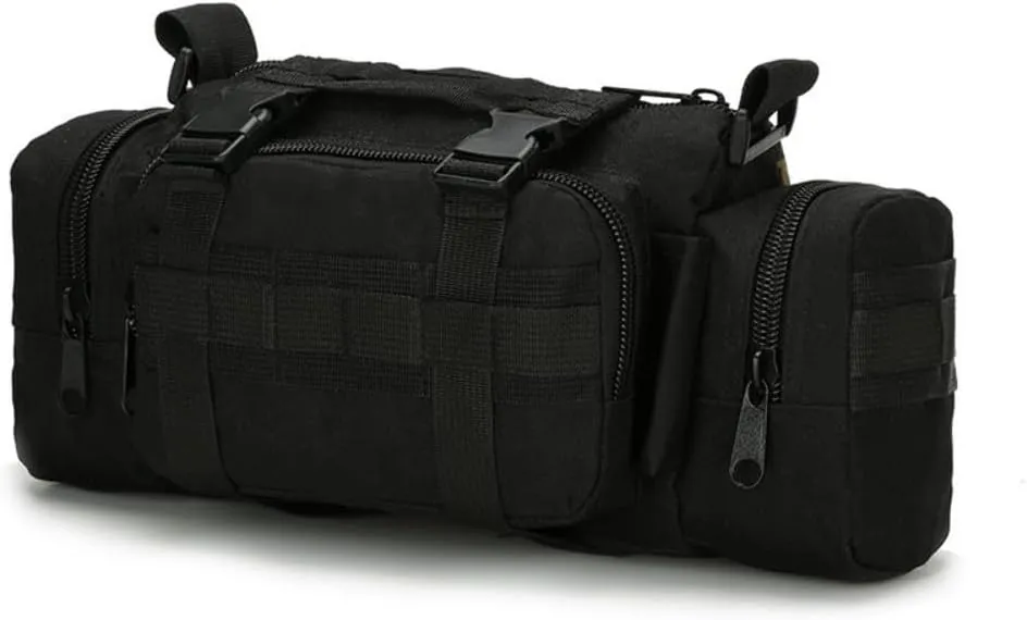 Tactical Fanny Pack Military Assault Waist Bag Hip Belt MOLLE Sling Army Shoulder Bag Camera Handlebar Range Bags (Black)