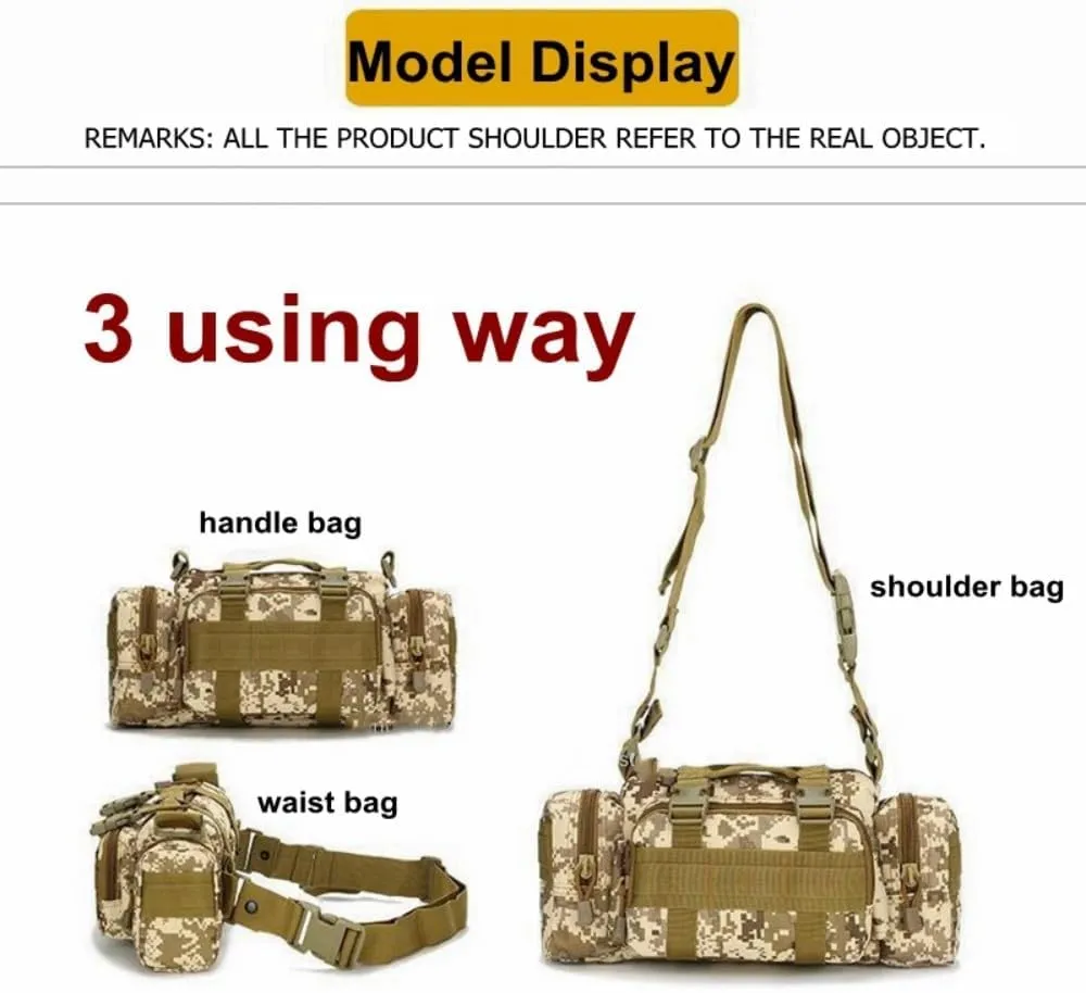 Tactical Fanny Pack Military Assault Waist Bag Hip Belt MOLLE Sling Army Shoulder Bag Camera Handlebar Range Bags (Black)