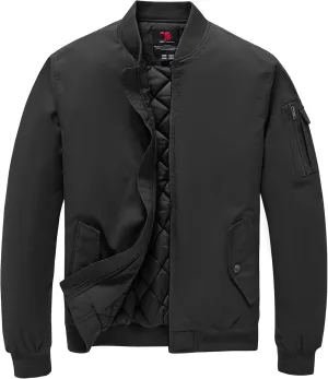 TBMPOY Men's Bomber Jacket Lightweight Winter Windbreaker Zip Up Padded Softshell Windproof Water-Resistant Casual Fall Coat