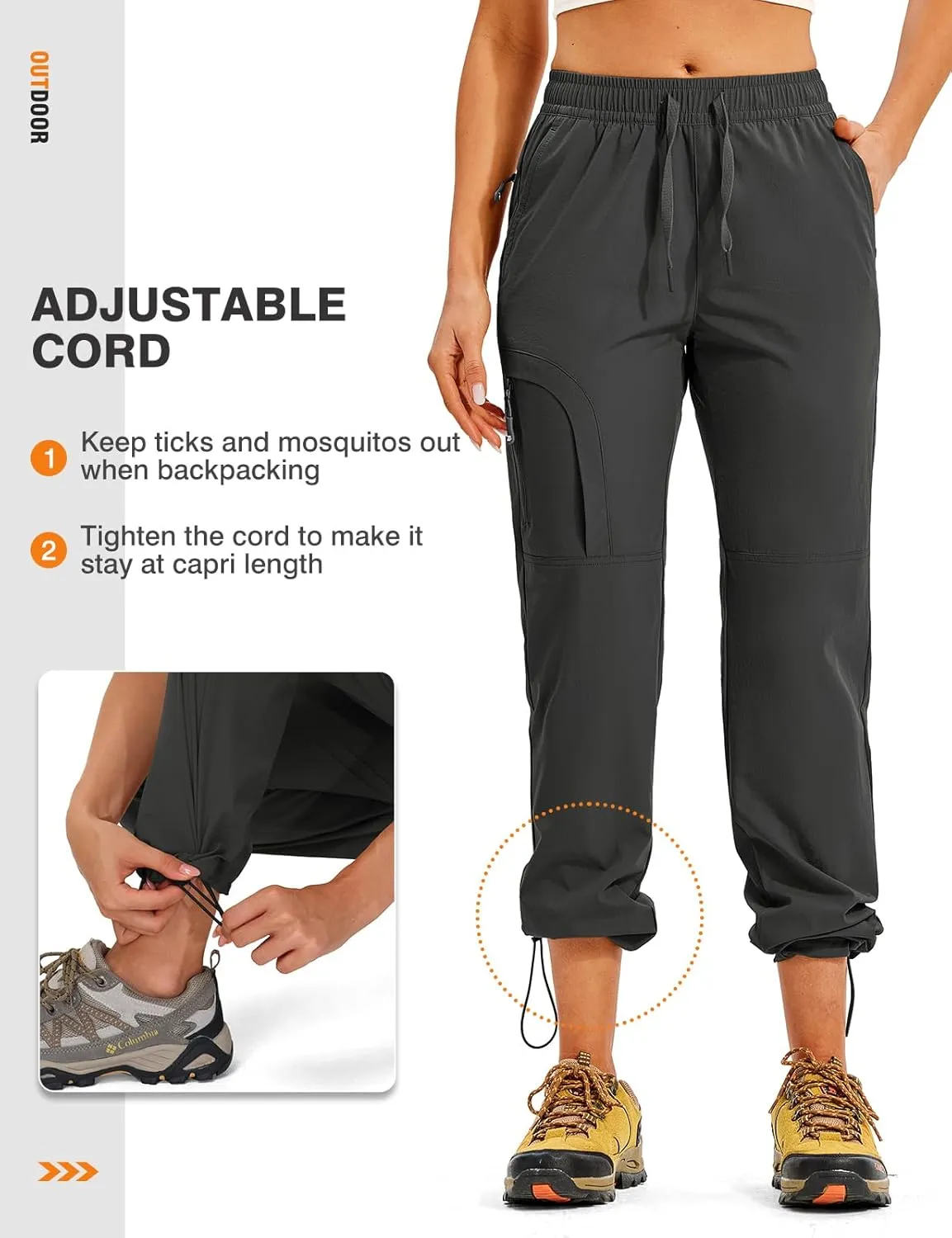 TBMPOY Women's Hiking Pants Water Resistant Lightweight Quick Dry Cargo Travel Fishing Work Camping