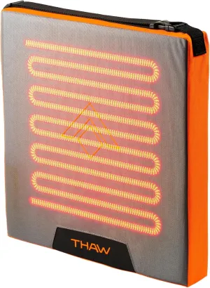 THAW Without Battery Heated Seat Pad,Nylon Orange and Gray