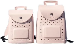 The Ultimate EVA Backpack | Washable, Lightweight and Durable | Zipper Pocket Dry Bag, For Beach, Pool, & Boat (Oyster Pink, Mini Woda Bag)