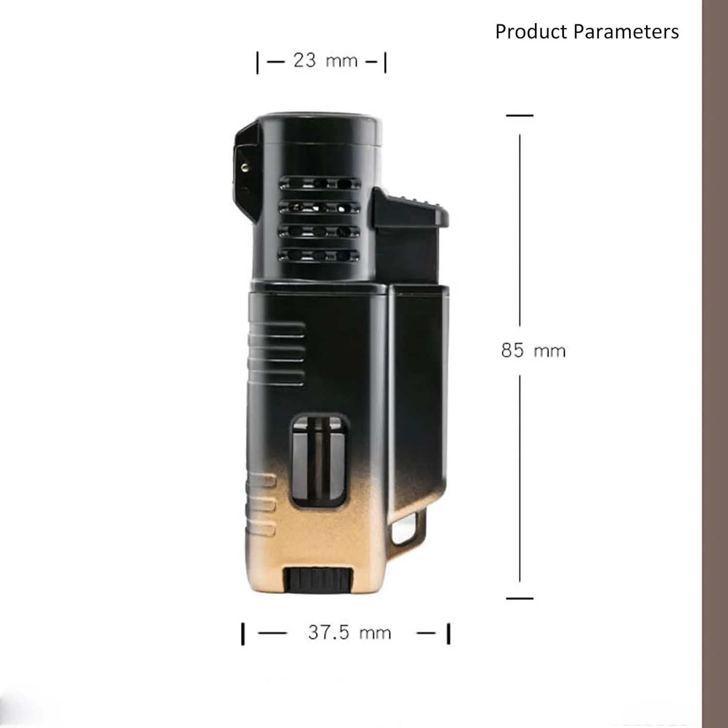 Three-flame direct-into-fire lighter, windproof portable lighter with visible gas tank and refillable butane, suitable for outdoor camping, kitchen and baking(9)