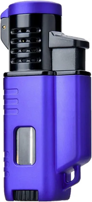 Three-flame direct-into-fire lighter, windproof portable lighter with visible gas tank and refillable butane, suitable for outdoor camping, kitchen and baking(9)