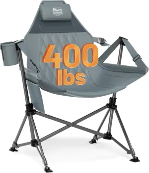 TIMBER RIDGE Hammock Camping Chair, Oversized Swinging Chair with Adjustable Back and Seat Height, Portable Folding Rocking Camping Chair for Outdoor Lawn, Backyard and Patio, Supports 400lbs