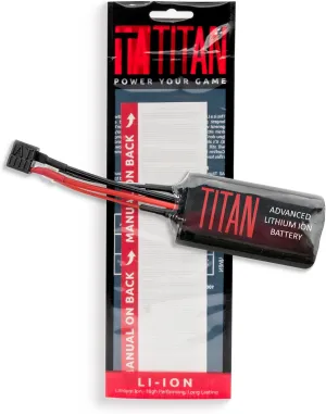 Titan Lithium-Ion Airsoft Battery | 3000mAh 7.4v Brick T-Plug | Maximum Capacity & Performance 11.1 Volt Airsoft Gun Battery