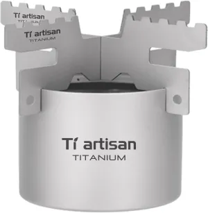 Titanium Alcohol Stove with Cross Stand Portable Lightweight Stove for Outdoor Camping Hiking