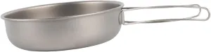 Titanium Frying Pan Camping Pot Space Saving Multipurpose Tableware with Foldable Handle Cookware for Kitchen Camping Picnic, 1200ML