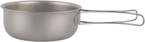 Titanium Frying Pan with Foldable Handle Lightweight Cooking Pot Versatile Camping Pan Cookware for Outdoor Travel Camping, 700ML