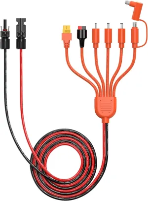Tonton 7-in-1 Solar Panel Connector Kit, Universal M-C-4 Cable to DC 8mm XT60 Anderson Adapter for RC Battery RV GZ Yeti Jackery Ecoflow River Renogy Power Station, Generator