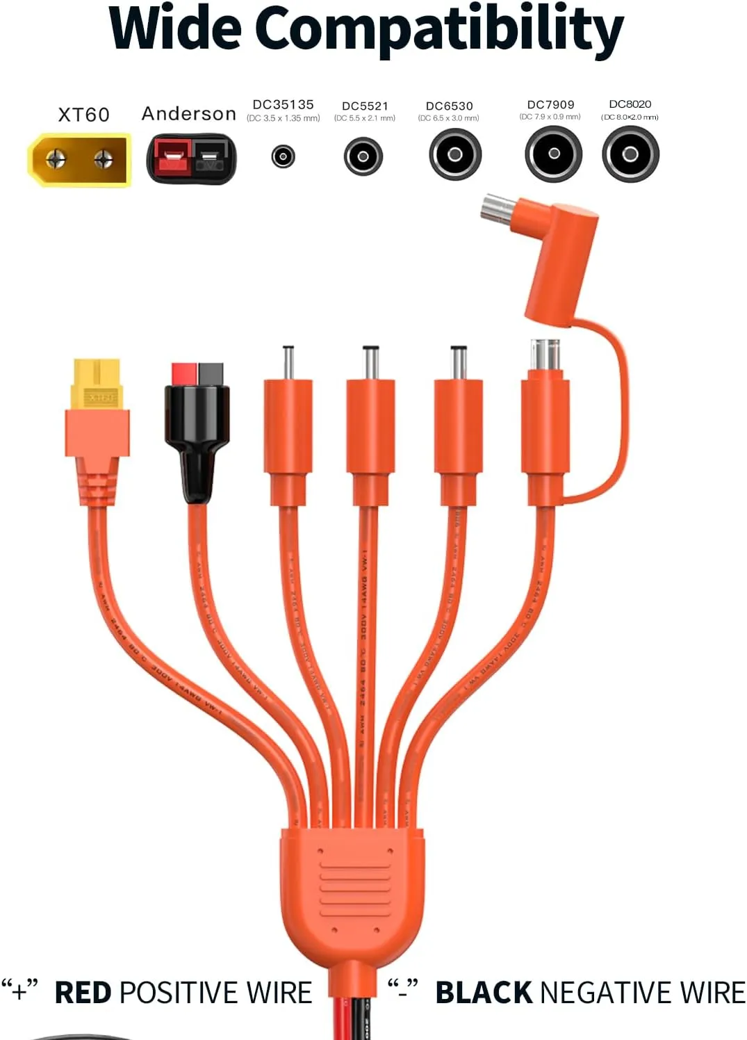 Tonton 7-in-1 Solar Panel Connector Kit, Universal M-C-4 Cable to DC 8mm XT60 Anderson Adapter for RC Battery RV GZ Yeti Jackery Ecoflow River Renogy Power Station, Generator