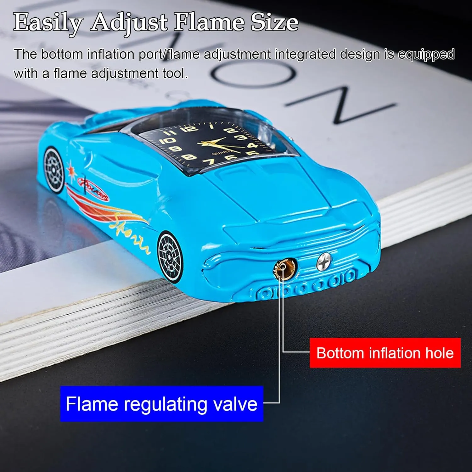 Torch Lighter - Cool Sports Car Design, Windproof Adjustable Jet Flame & Soft Flame, Butane Refillable Dual Flame Lighter, Great Gift for Men & Women (Gas Not Included)-Pink-b