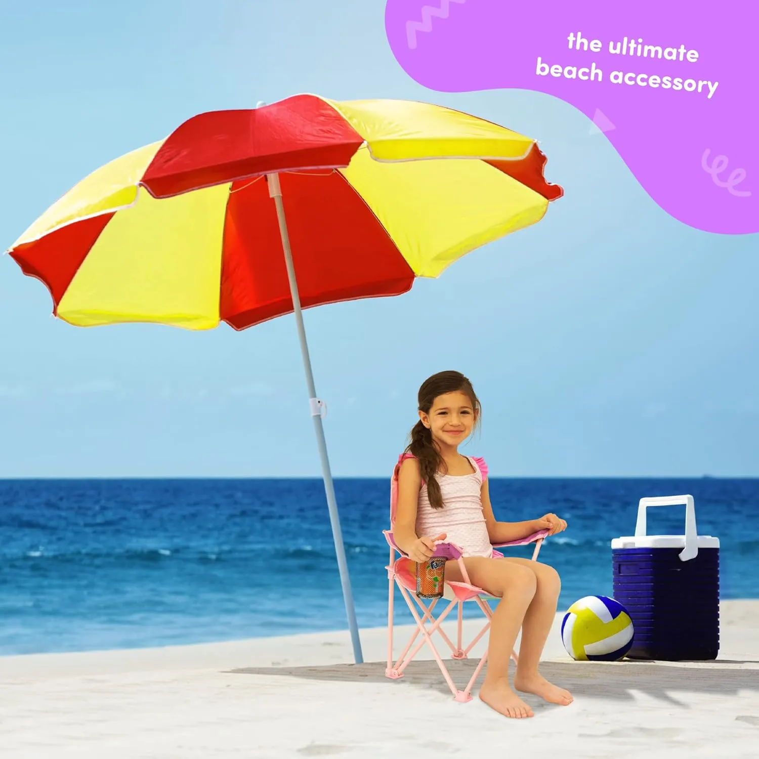Toy To Enjoy Outdoor Unicorn Kids Camping Chair - Foldable Children’s Chair for Camping, Tailgates, Beach, Fishing, – Portable Carrying Bag Included Mesh Cup Holder & Sturdy Construction. Ages 2 to 5