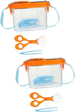 TOYANDONA 2sets Convenient Portable Insect Observation Box Built Magnifier for Boys and Girls Exploration and Learning Activities for Nature Collecting and Outdoor Adventures