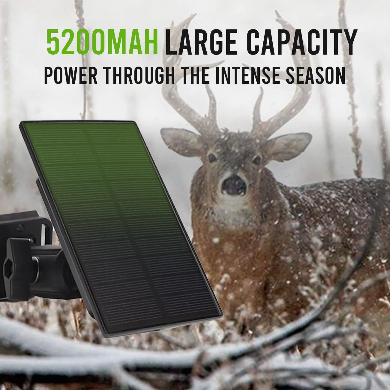Trail Camera Solar Panel - Power Horse 6V/12V Solar Panel Kit with 5200mAh Battery for Hunting Camera, 1.7/2.1mm DC Connectors Fits Most, Solar Panel for Trail Cam