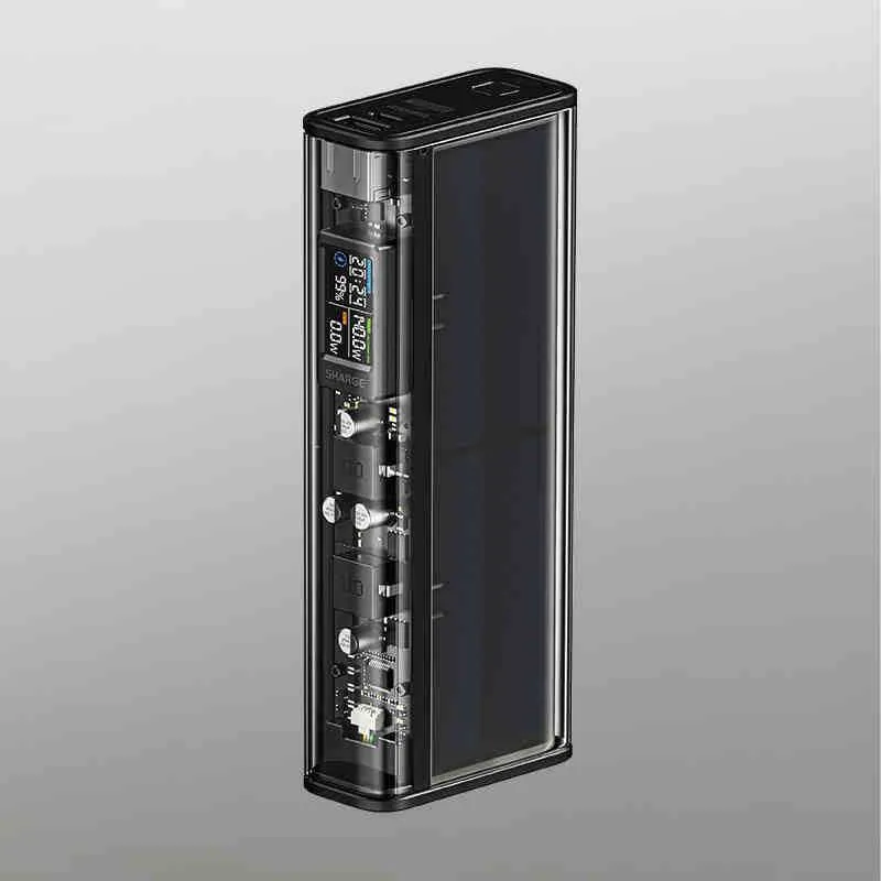 Transparent High-Capacity Portable Power Bank – Fast Charging, 5V
