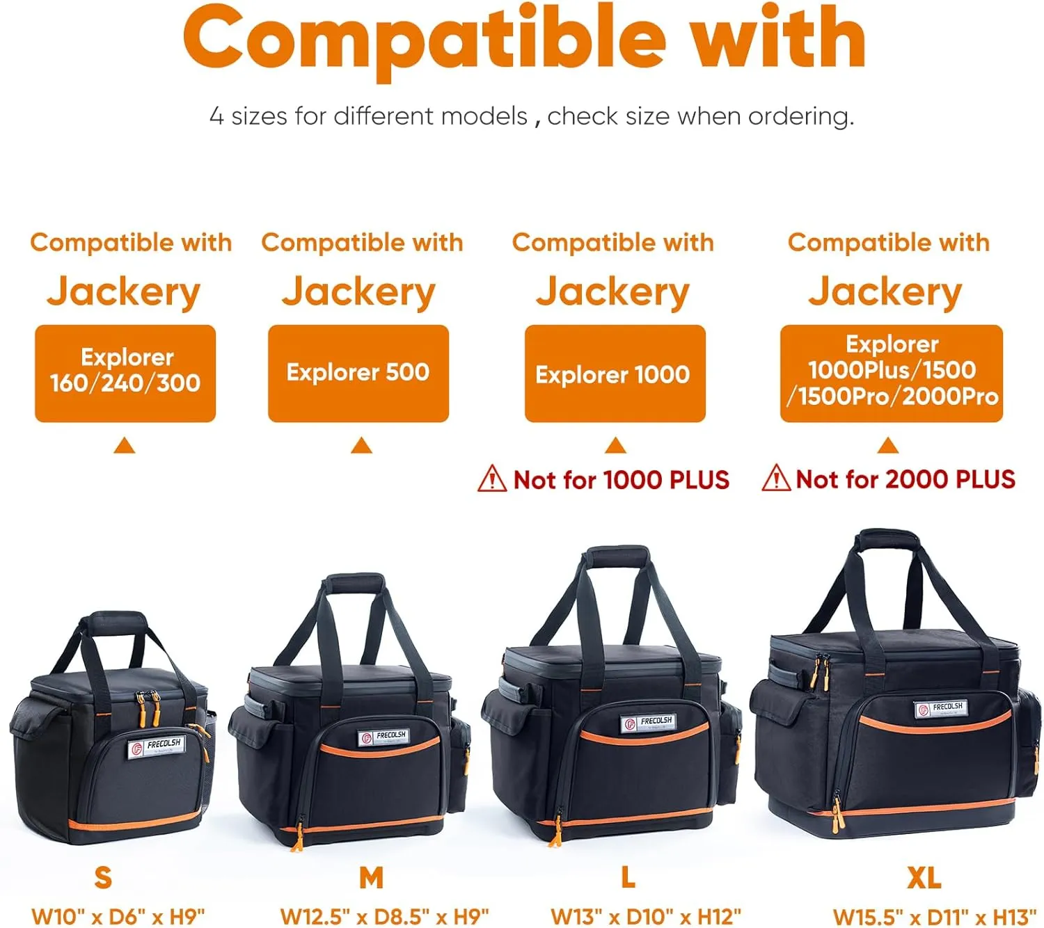 Travel Carrying Case Compatible with Jackery Explorer 1000, Portable Power Station Storage Case with Water- proof Bottom and Pocket for Jackery Accessories Solar Generator Storage Bag Only