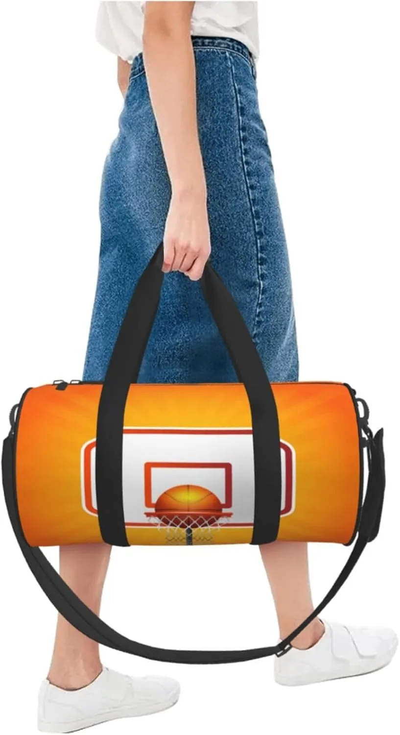 Travel Duffle Bag for Men Women, Basketball Basket Ball Duffle Bags for Sport Gym Overnight Luggage