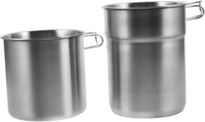 Travel-friendly 304 Stainless Steel Cups 2-piece Set Collapsible Design for Camping Hiking and Outdoor Use