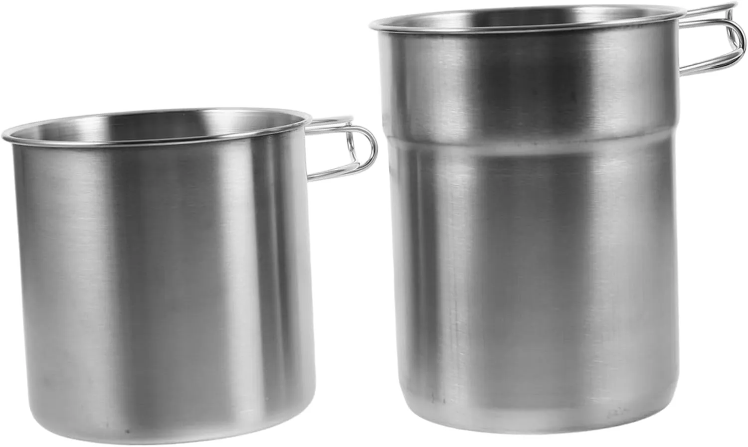 Travel-friendly 304 Stainless Steel Cups 2-piece Set Collapsible Design for Camping Hiking and Outdoor Use
