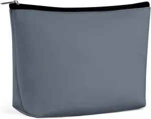 Travel Makeup Bag, Solid Plain Blue Gray Cosmetic Bags for Women Large Capacity Waterproof Toiletry Pouch Make up Organizer