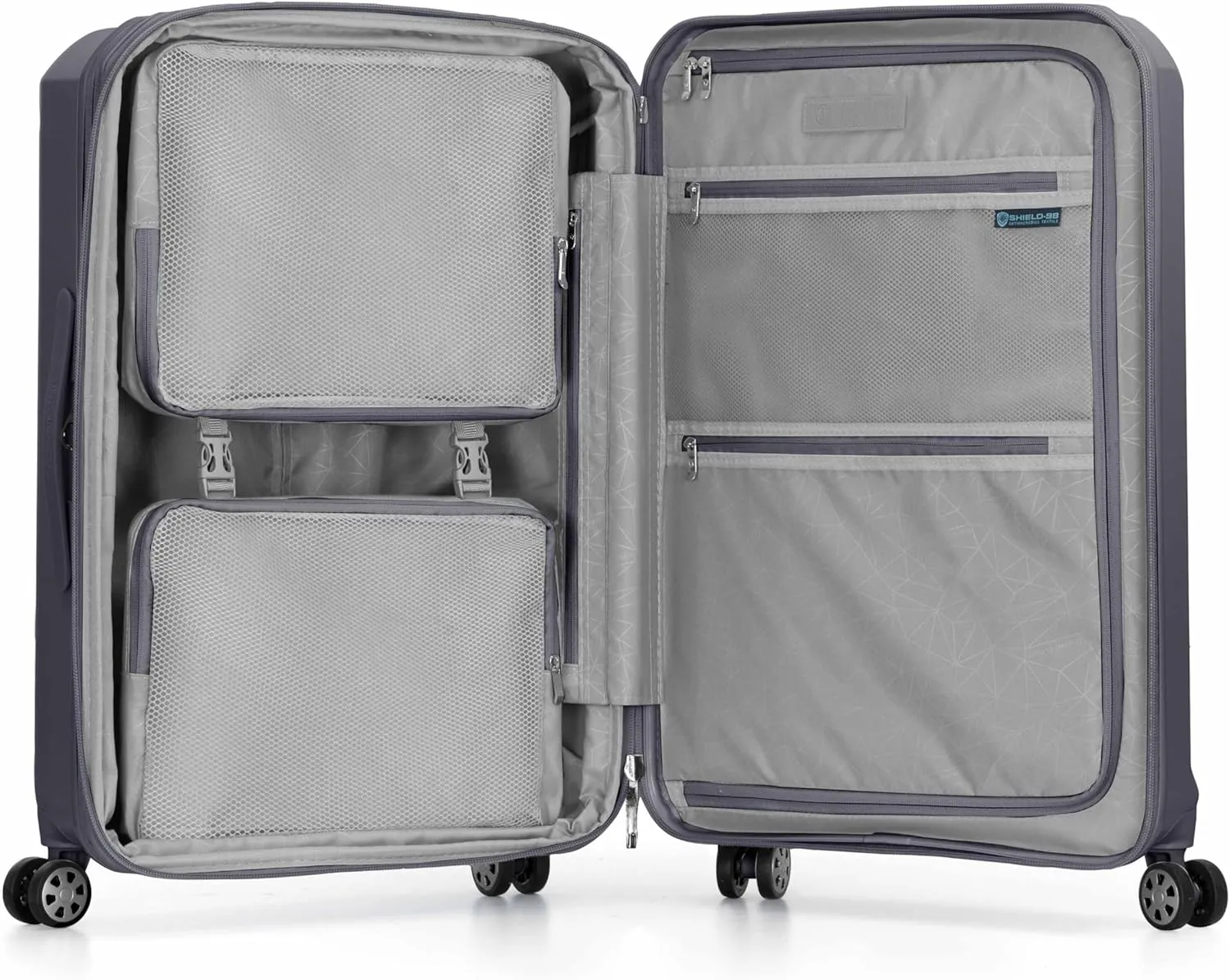 Traveler's Choice Pagosa Indestructible Hardshell Expandable Spinner Luggage, Grey, 2 Piece Set