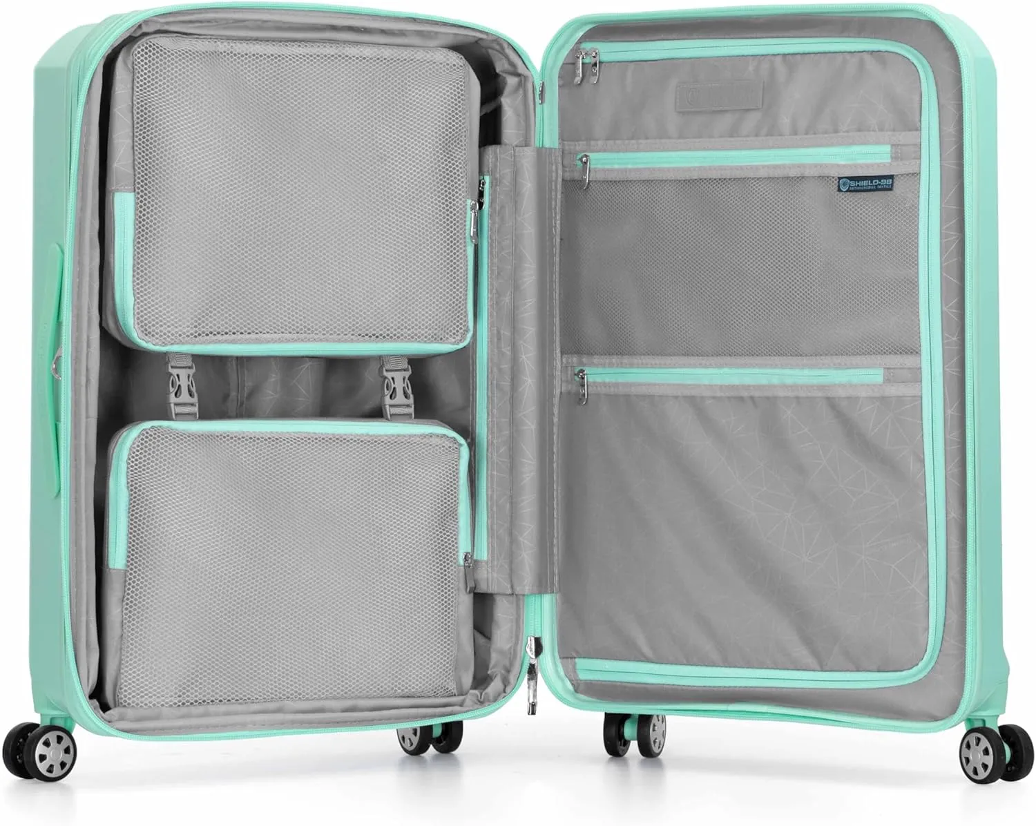 Traveler's Choice Pagosa Indestructible Hardshell Expandable Spinner Luggage, Mint, 2 Piece Set