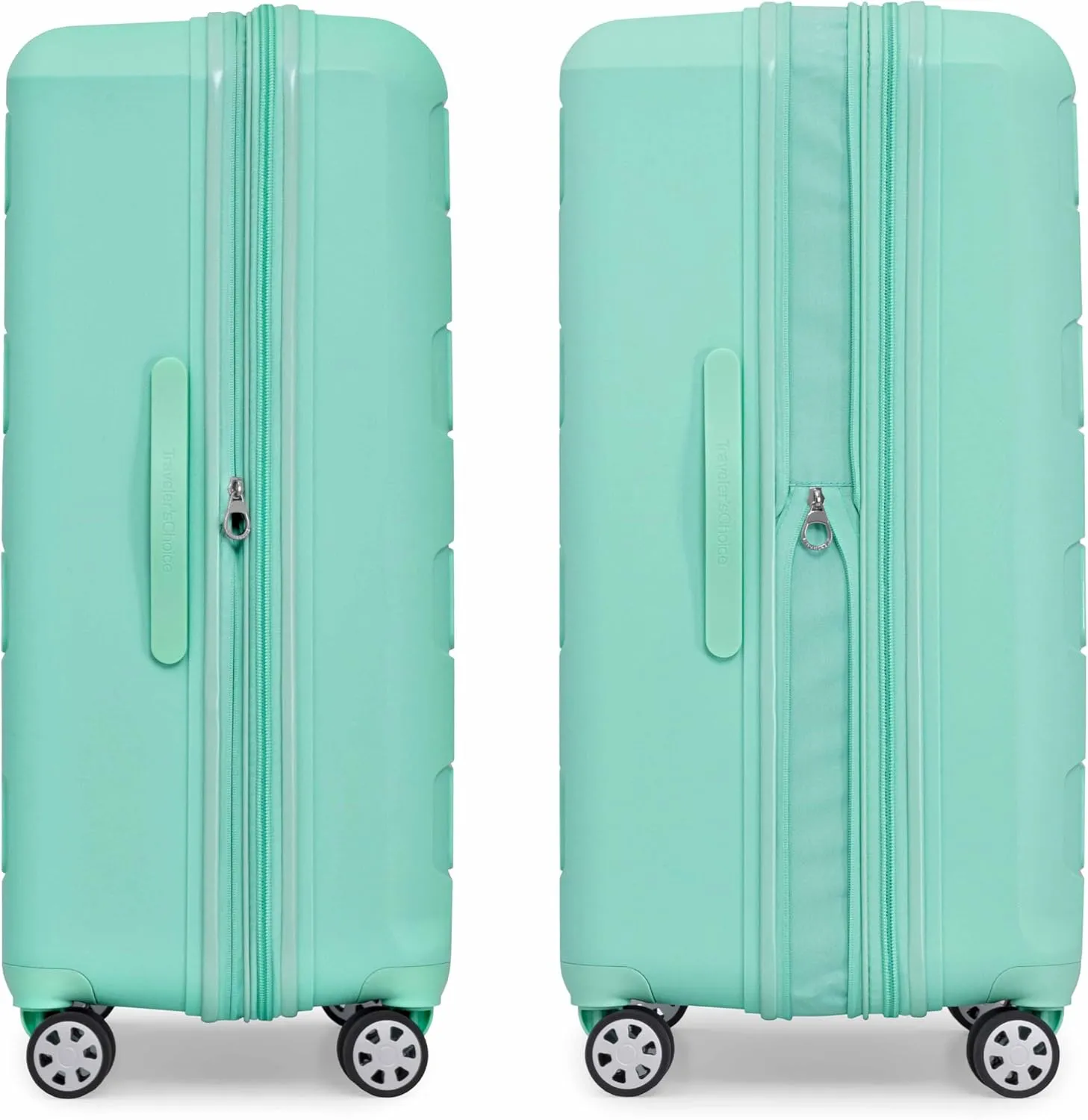 Traveler's Choice Pagosa Indestructible Hardshell Expandable Spinner Luggage, Mint, 2 Piece Set
