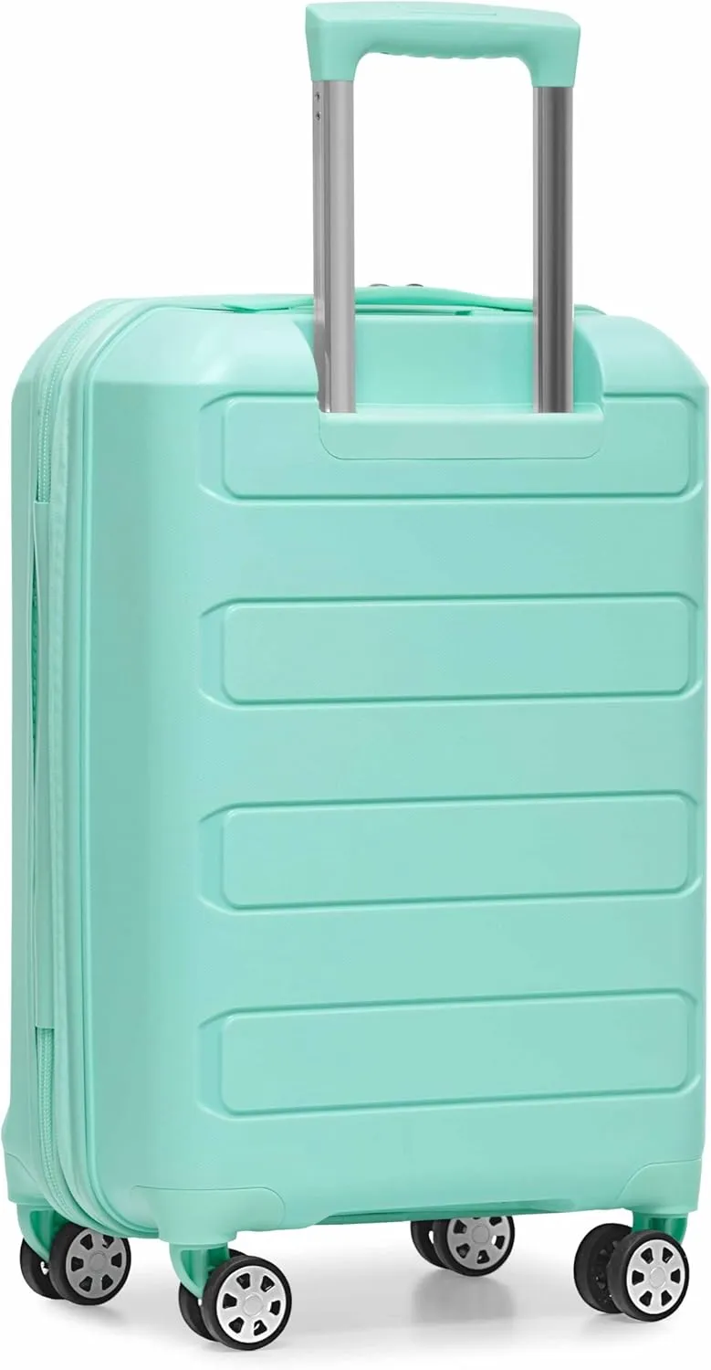 Traveler's Choice Pagosa Indestructible Hardshell Expandable Spinner Luggage, Mint, Carry-on