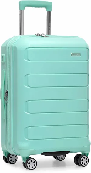 Traveler's Choice Pagosa Indestructible Hardshell Expandable Spinner Luggage, Mint, Carry-on