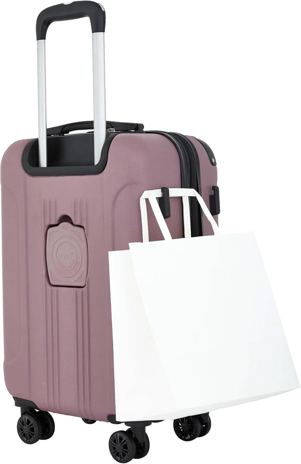 Travelers Club Chicago Plus Hardside Luggage, Mauve, 20" Carry-On