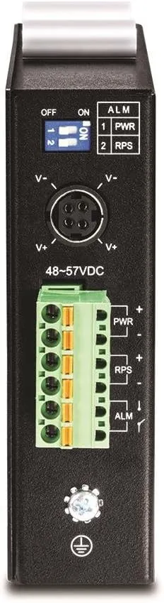 TRENDnet 5-Port Hardened Industrial Gigabit PoE  DIN-Rail Switch, 120W Power Budget, 1 x SFP Slot, IP30 Rated, Unmanaged Switch, Gigabit PoE  Network Switch, Lifetime Protection, Black, TI-PG541
