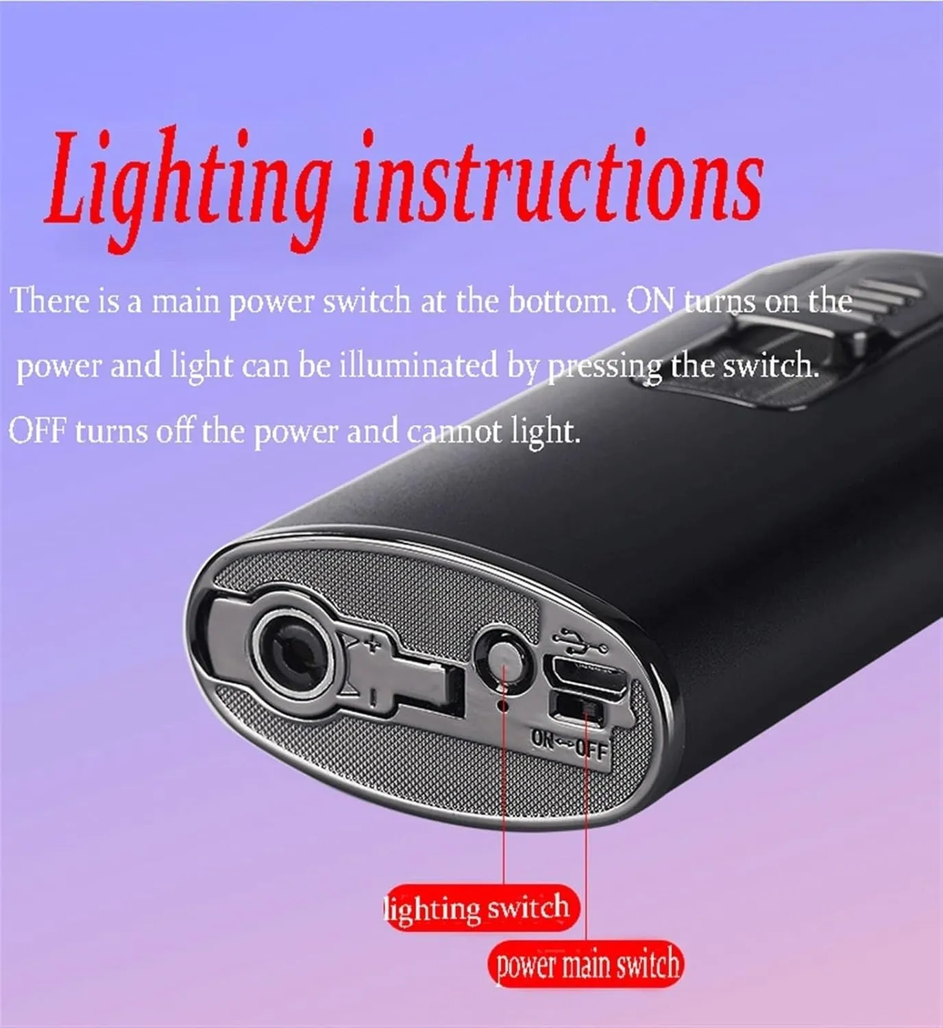 Triple Torch Flame Windproof Lighter,Refillable Butane,with Lighting,Multi-Function,for Kitchen Camping Men's Gift(Red)