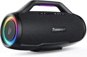 Tronsmart Bang Max Portable Bluetooth Speaker, 130W Powerful Loud Speaker with Deep Bass, Party Sync, IPX6 Waterproof, 24H Playtime, Customized EQ & Light Show,Portable Speaker with Handle for Outdoor
