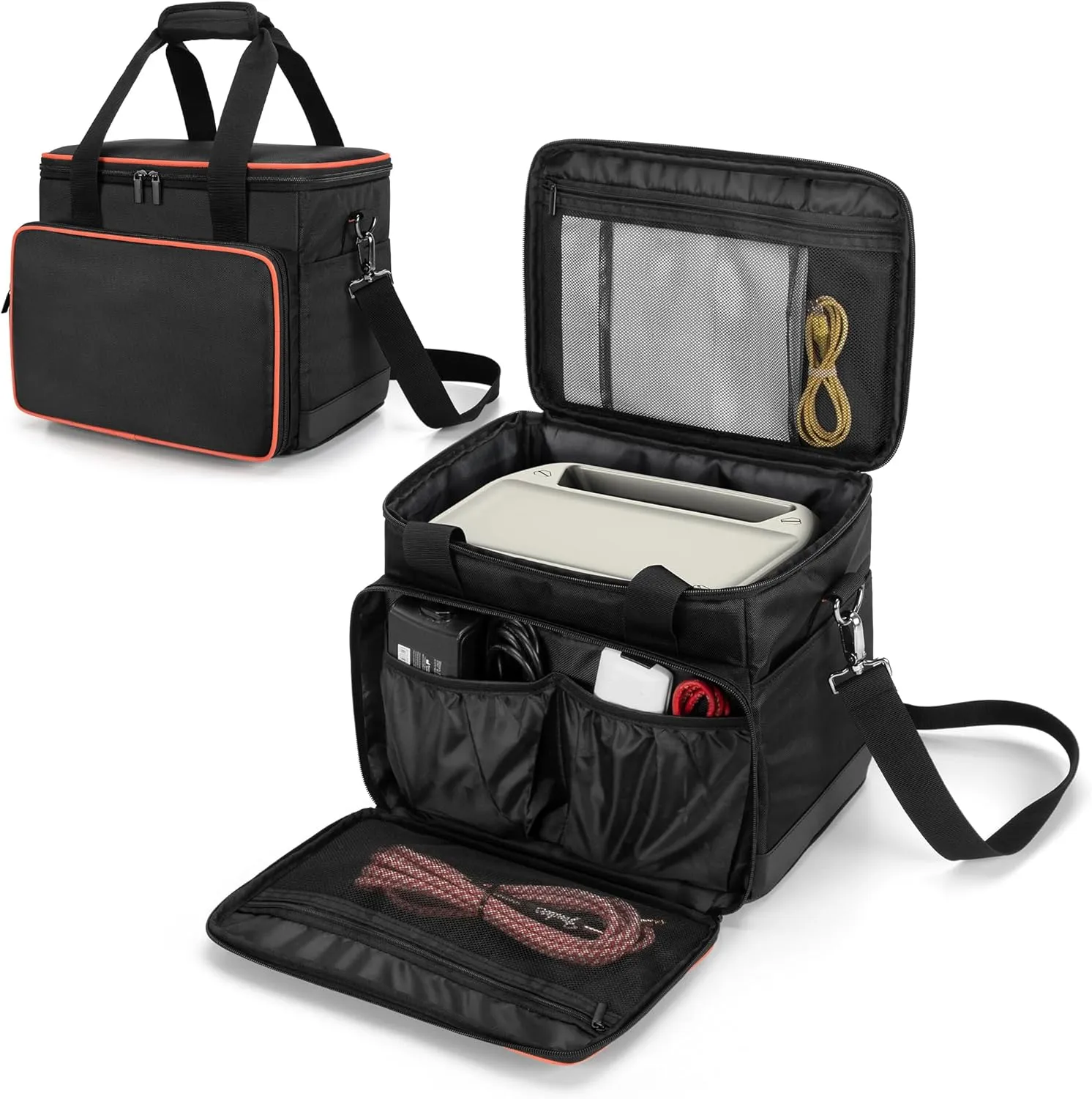 Trunab Carrying Case Compatible with ECOFLOW River2/River2 Pro, Storage Bag with Waterproof Bottom and Front Pockets for Charging Cable and Accessories
