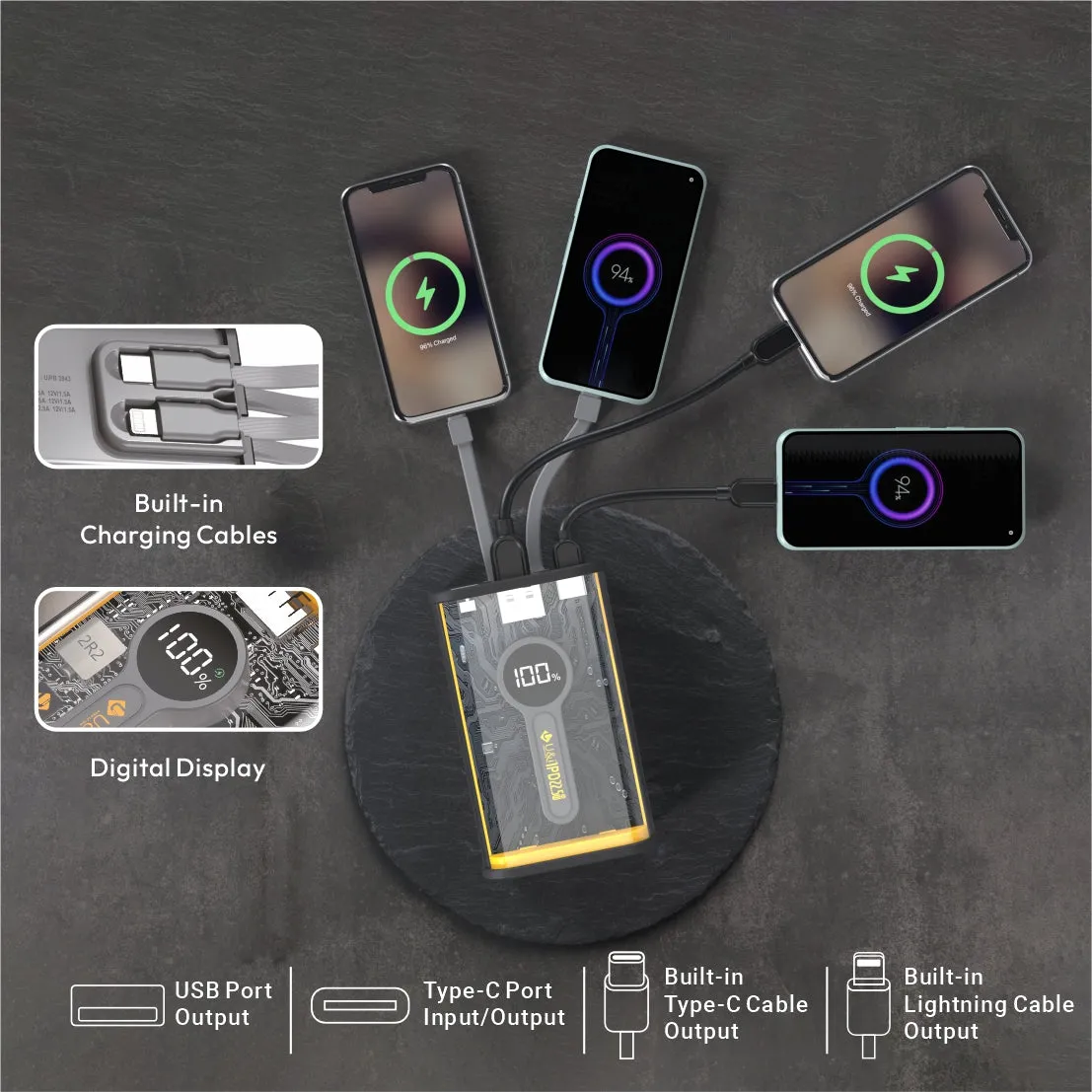 U&i Define Series 10K mAh Battery Capacity PowerBank | 22.5W PD Output and LED Digital Display