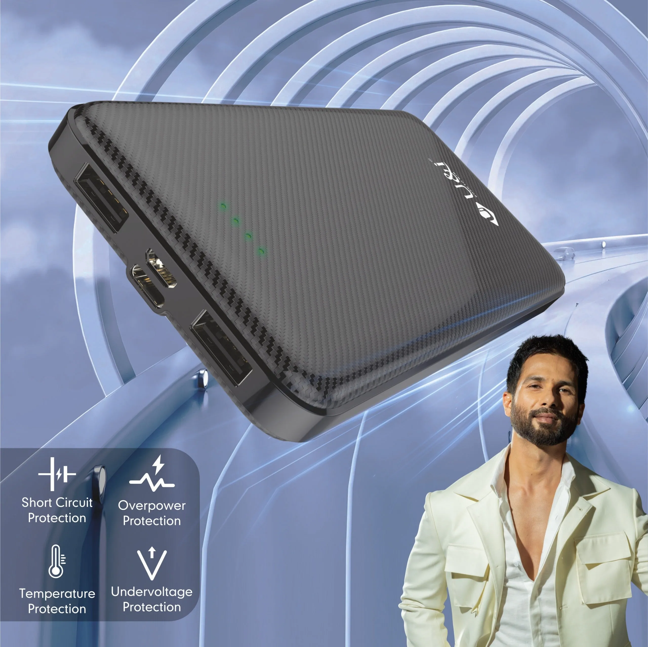 U&i Entry 23 Series 10K mAh Battery Capacity Power Bank| 17W Output Portable Power Bank