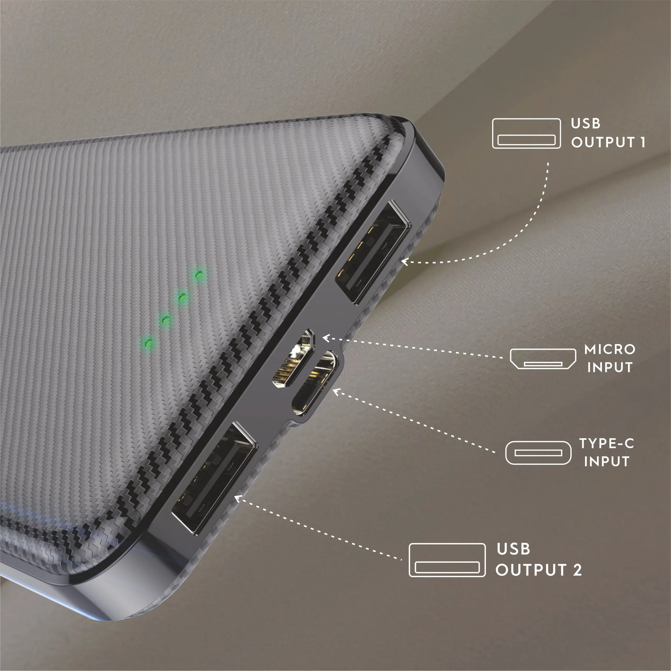 U&i Entry 23 Series 10K mAh Battery Capacity Power Bank| 17W Output Portable Power Bank