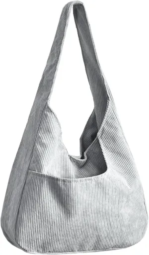 Ulisty Women Corduroy Hobo Bag Wide Strap Shoulder Bag Casual Tote Bag Shopper Purse Handbag