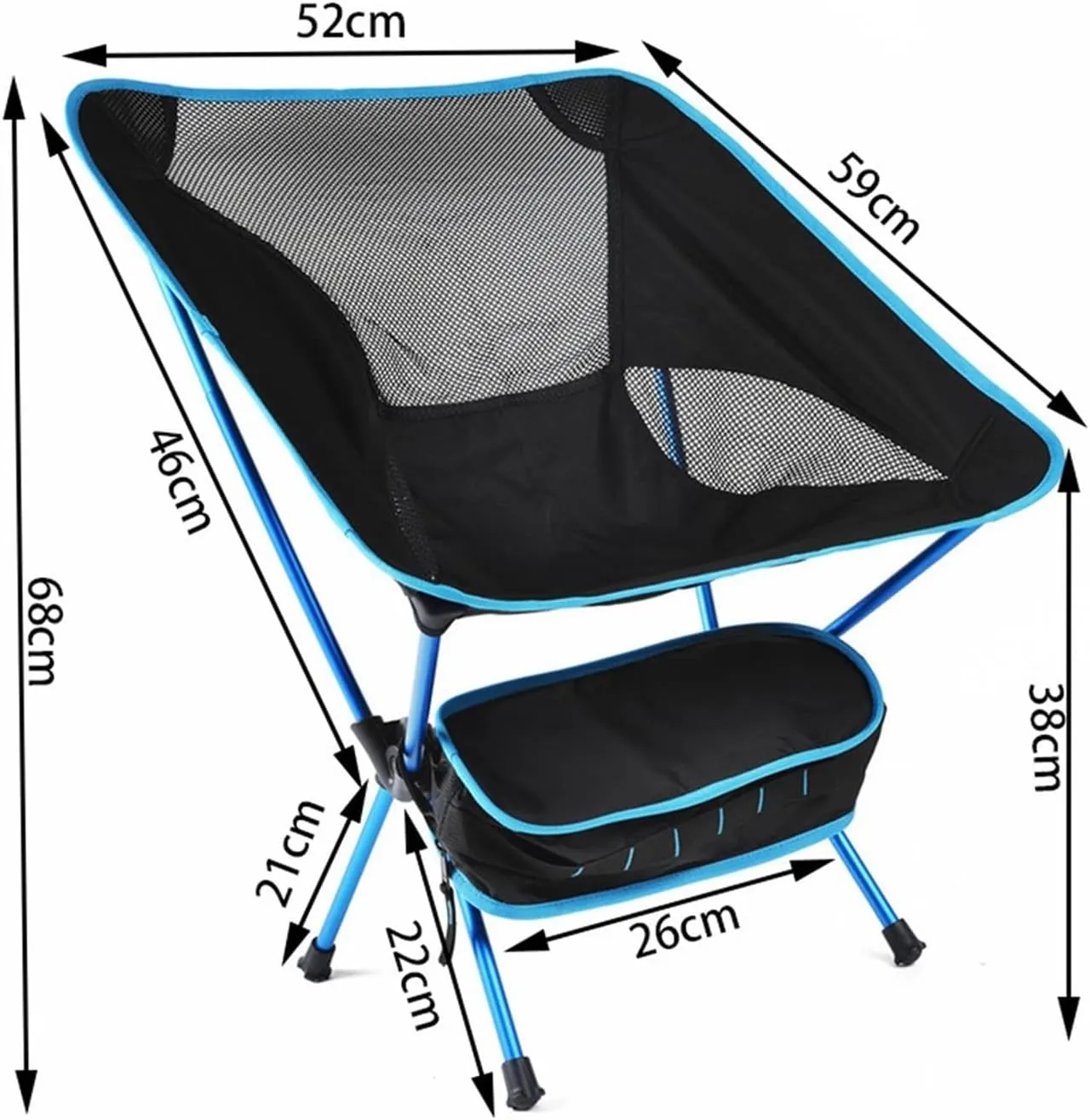 Ultralight Portable Folding Chair Detachable Outdoor Fishing Camping Travel BBQ Oxford Cloth High Load 150kg BBQ Seat