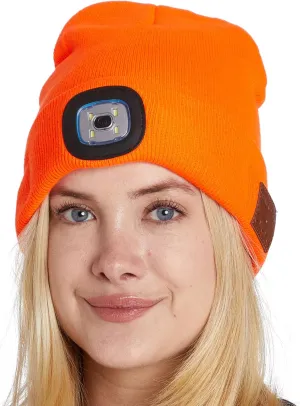 Unisex LED Bluetooth Beanie - LED Headlight and Wireless Stereo Headphones Compatible with All Bluetooth Devices