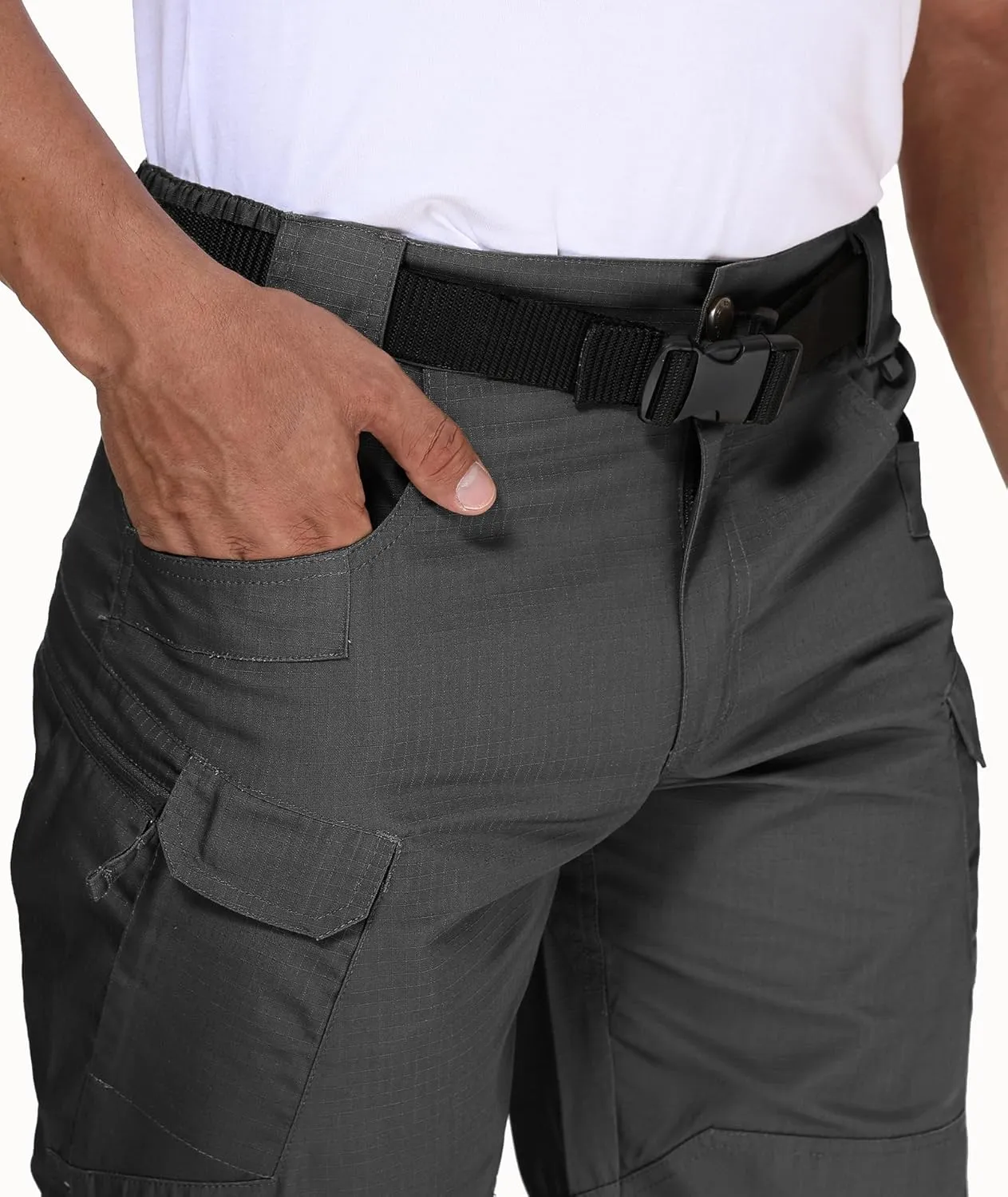 URBEST Tactical Shorts for Men Waterproof Breathable Quick Dry Hiking Fishing Cargo Shorts with Multi Pockets(NO Belt)