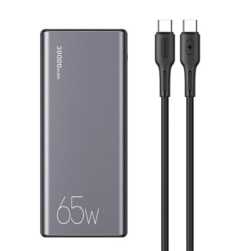 USAMS 30000mAh 65W Fast Charging Power Bank   100W Data Cable