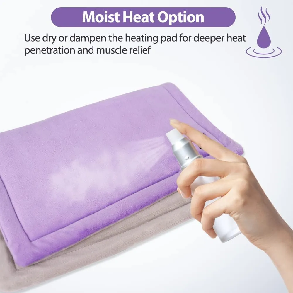 USB Heating Pad, 5V Portable Heated Travel Blanket Pads Small, Heat Settings & Auto Shut Off, Moist & Dry Hot Therapy for Pain Relief Abdomen Cramps (16"x 12") (No Battery) - Purple
