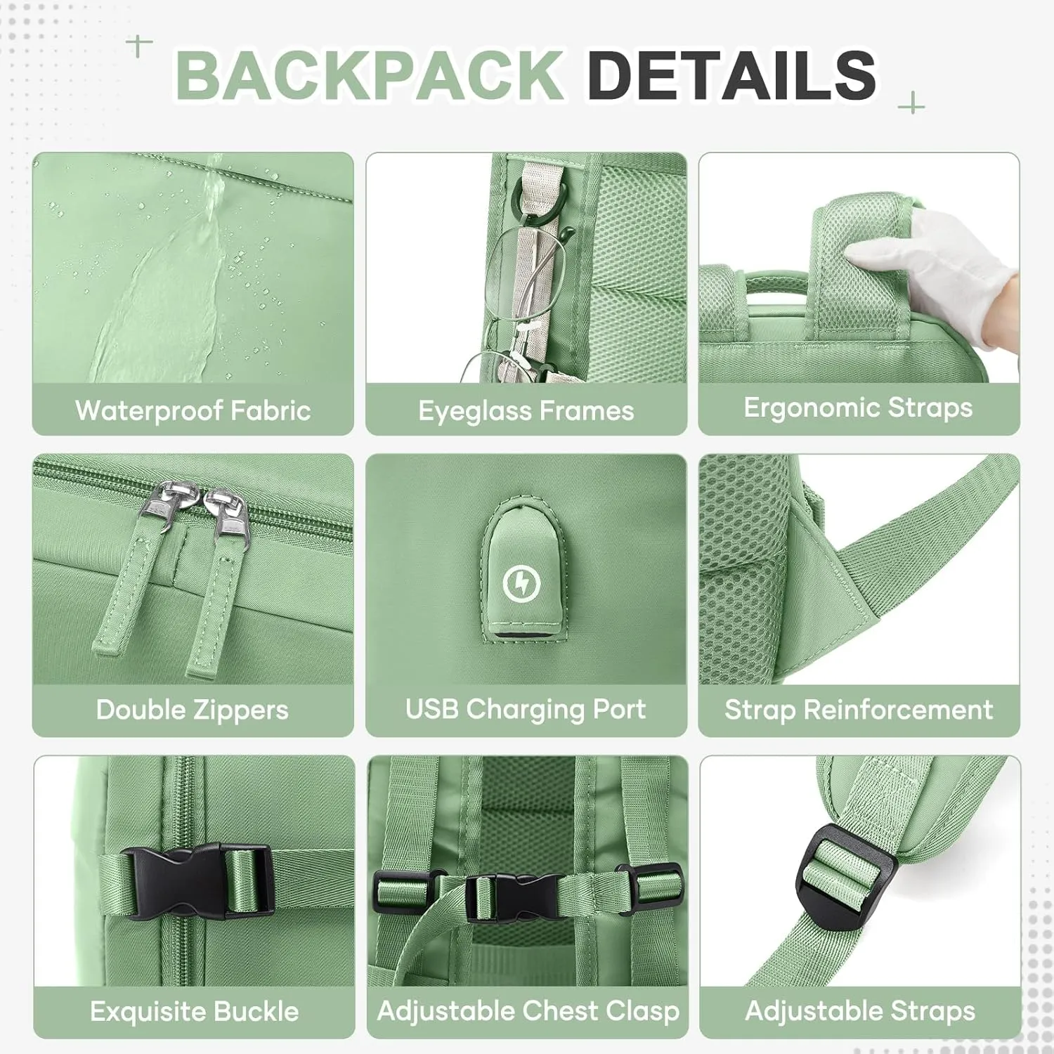 Vacuum Backpack Travel Backpack with Compression, Men Women Vacuum Backpacks with Air Pump, Carry on Bag Flight Approved Personal Item Size - Grey