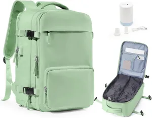 Vacuum Backpack Travel Backpack with Compression, Men Women Vacuum Backpacks with Air Pump, Carry on Bag Flight Approved Personal Item Size - Grey