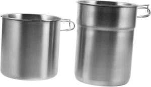 VANZACK Collapsible Water Cup 2-pack Outdoor Camping Mugs Titanium Insulated Cup with Handle Perfect for Backpacking and Hiking