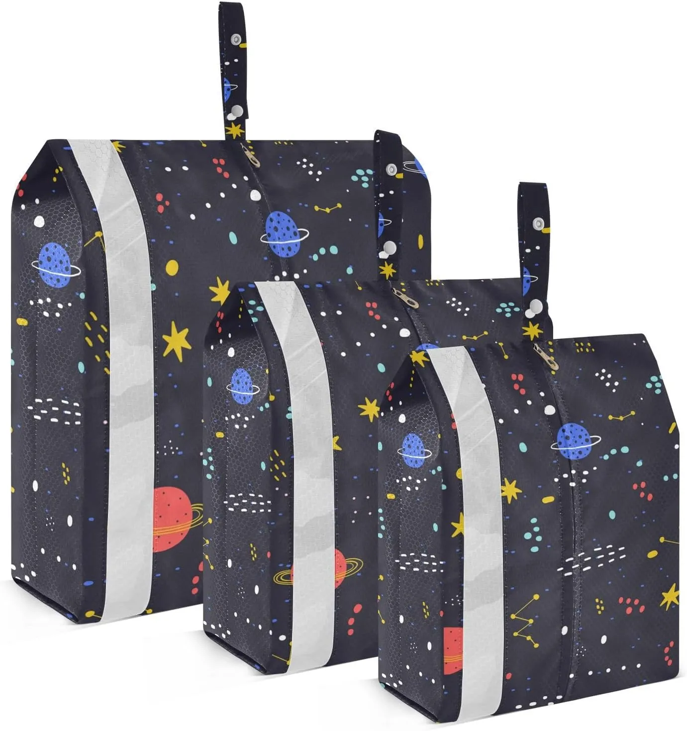Various Planets Travel Storage Bag with Lanyard - Portable Lightweight Classified Storage Bag with Zipper, Dust and Waterproof Travel Packing Cube for Suitcase,3 Pieces